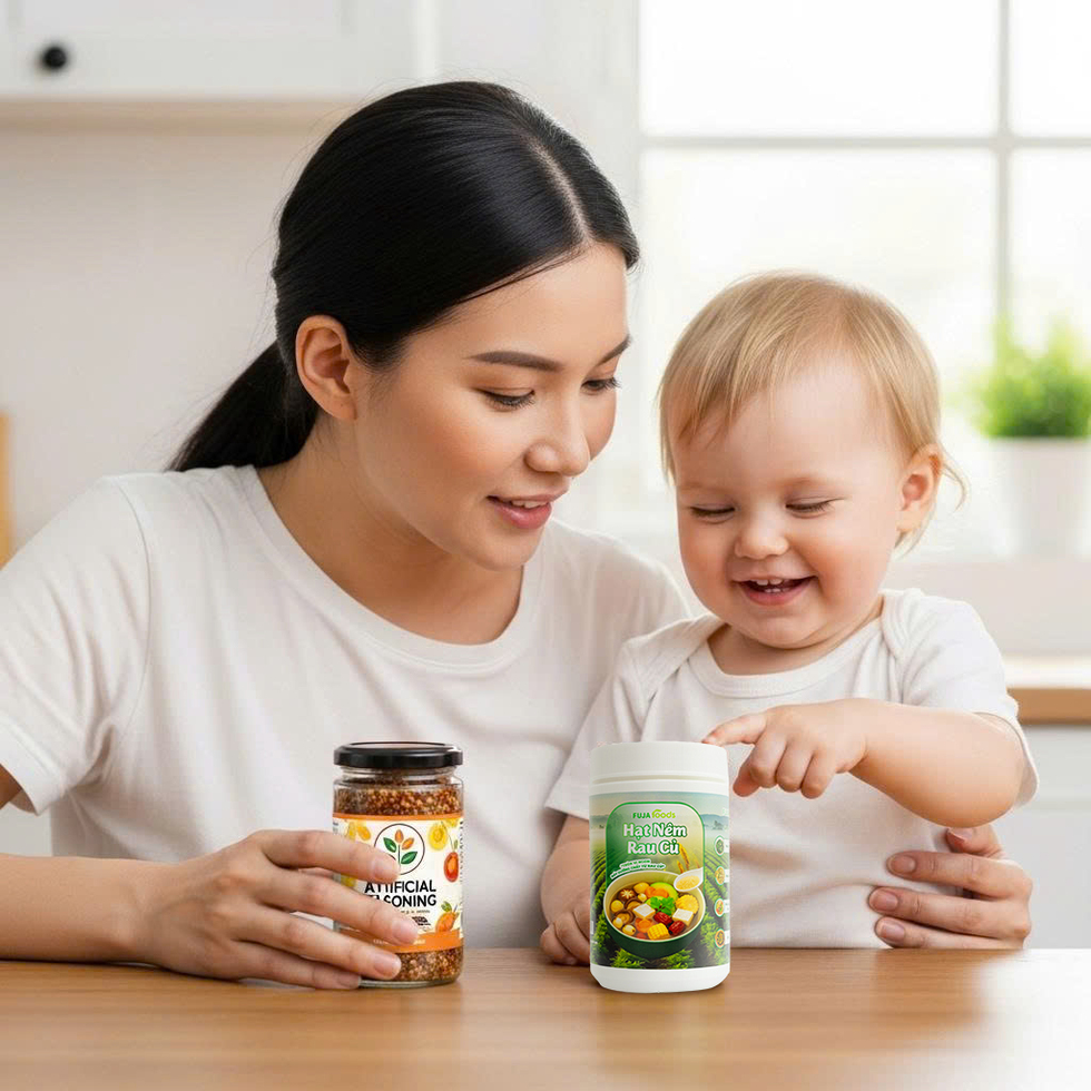 Những lưu ý quan trọng khi chọn mua hạt nêm cho bé Ưu tiên các hạt nêm rau củ có thành phần tự nhiên, không chứa muối, bột ngọt