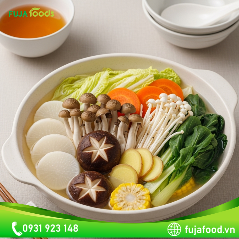 Lẩu nấm chay ngọt thanh mon an chay lau nam chay