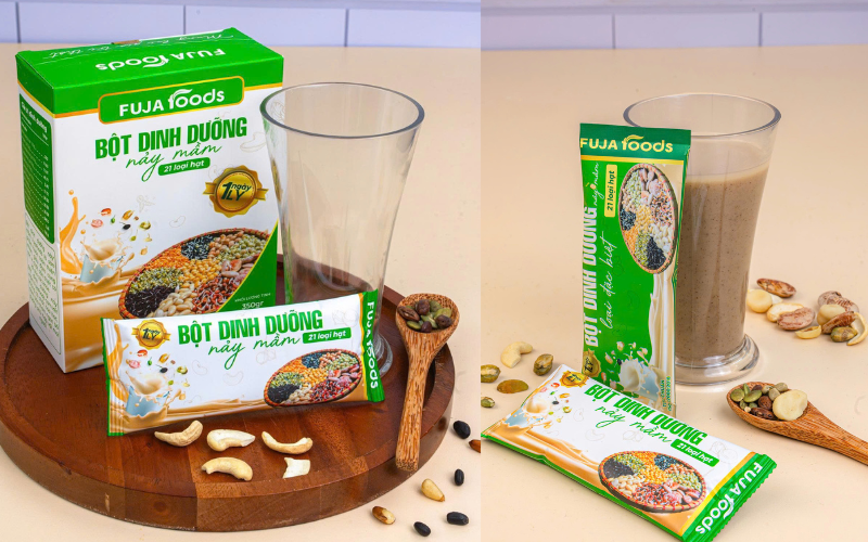 Bột dinh dưỡng nảy mầm 21 loại hạt đậu Fujafoods giúp bổ sung dinh dưỡng cân bằng, hỗ trợ tiêu hóa