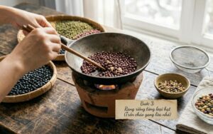 Bước 3: Rang riêng từng loại hạt