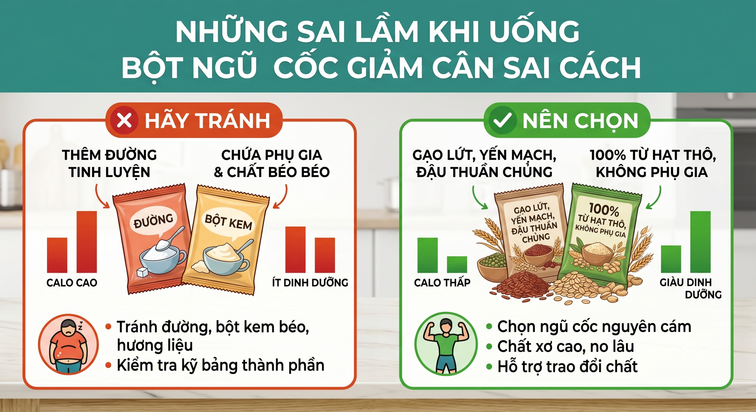 Những sai lầm khi uống bột ngũ cốc giảm cân sai cách