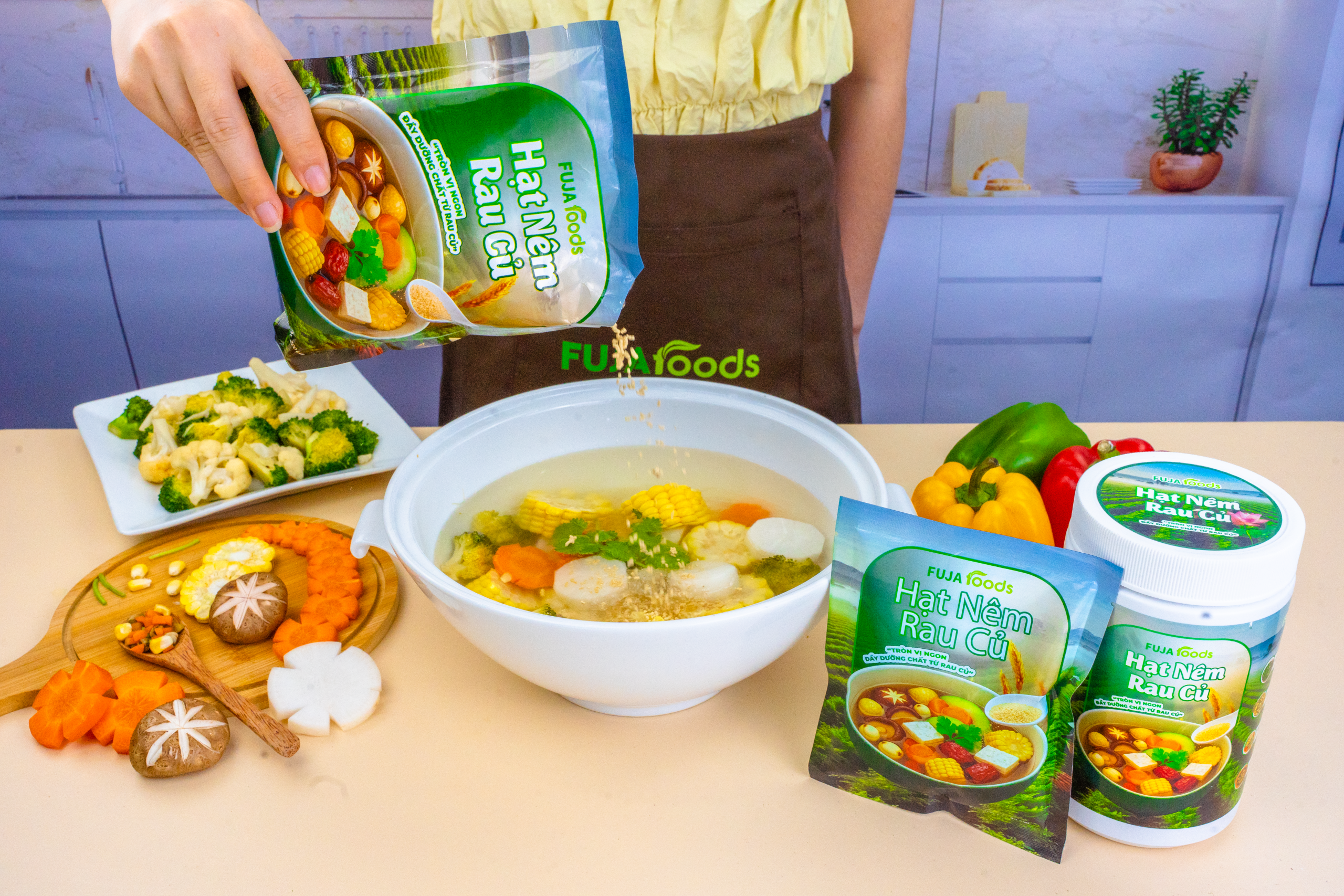 Hạt Nêm Rau Củ FUJAFOODS vị ngọt thanh, hậu vị nhẹ