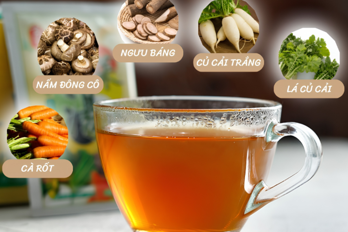 Nước canh dưỡng sinh Nhật Bản nấu từ rau củ và nấm